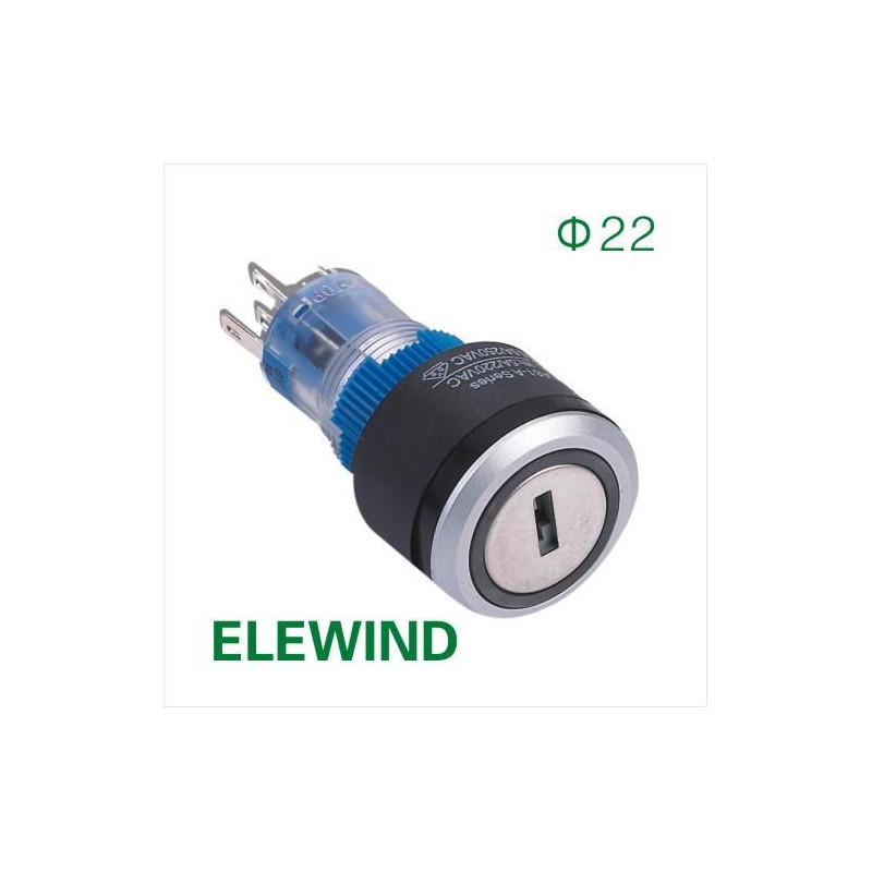 Elewind 22mm Runda Upplyst Ckel Låsa Växla Pb223wy11y 21b G 12v