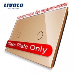 Livolo Lyx Gyllene Pärla Kristall Glas 151mm X 80mm Eu Standard Dubbel Glas Panel Vlc7c1 C113