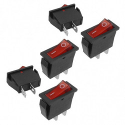 5 St 2 Stift Spst Röd Neon Ljus På Av Rocker Växla Växelström 16a 250v 20a 125v