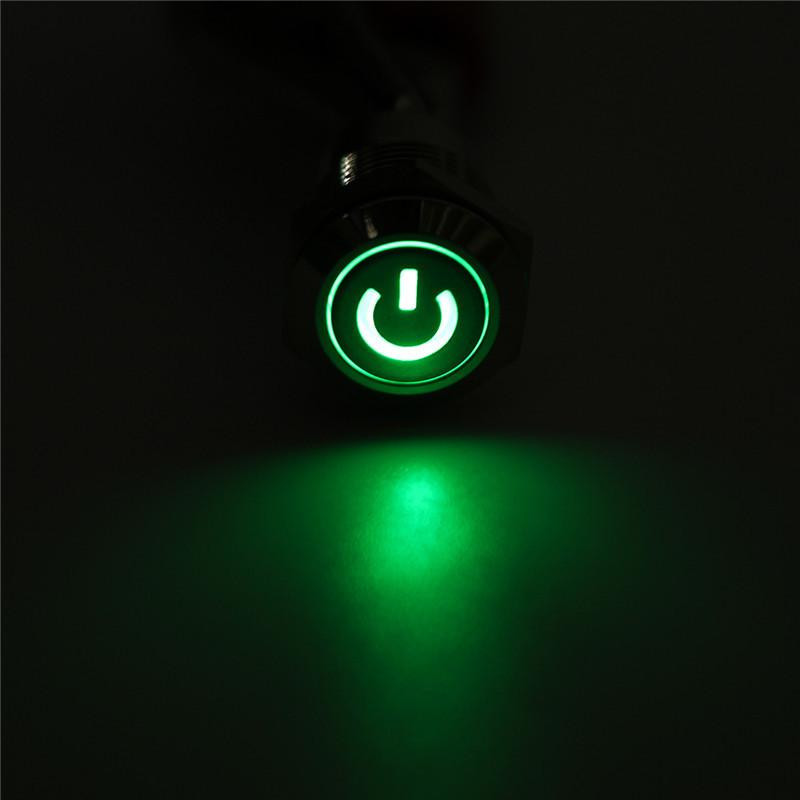 Led Metall Växla Knapp Bra Ledande Egenskaper Led Spänning 12v Metall Skal Stark Och Hållbar 20 X