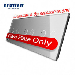 Livolo Lyx Grå Pärla Kristall Glas För Diy Växla 223mm X 80mm Eu Standard Trippel Glas Panel Vlc7c2