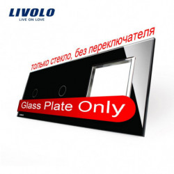 Livolo Lyx Svart Kristall Glas 223mm X 80mm Eu Standard 1 1gang En Ram Glas Panel Vlc7c1 C1 Sr12