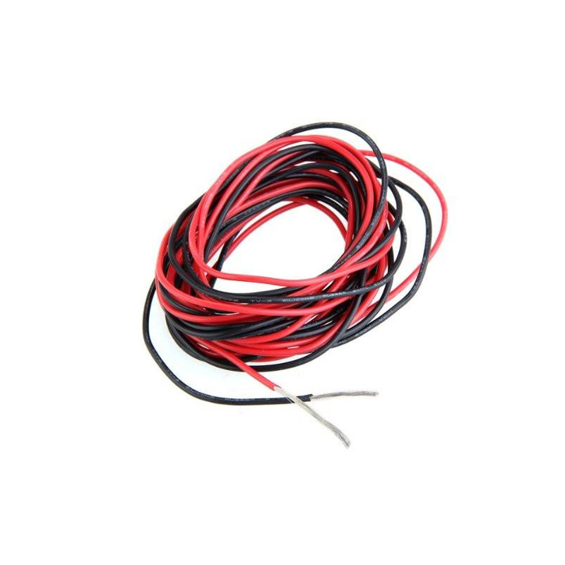 2x 3m 20 Mätare Awg Silikon Gummi Tråd Kabel Röd Svart Flexibel