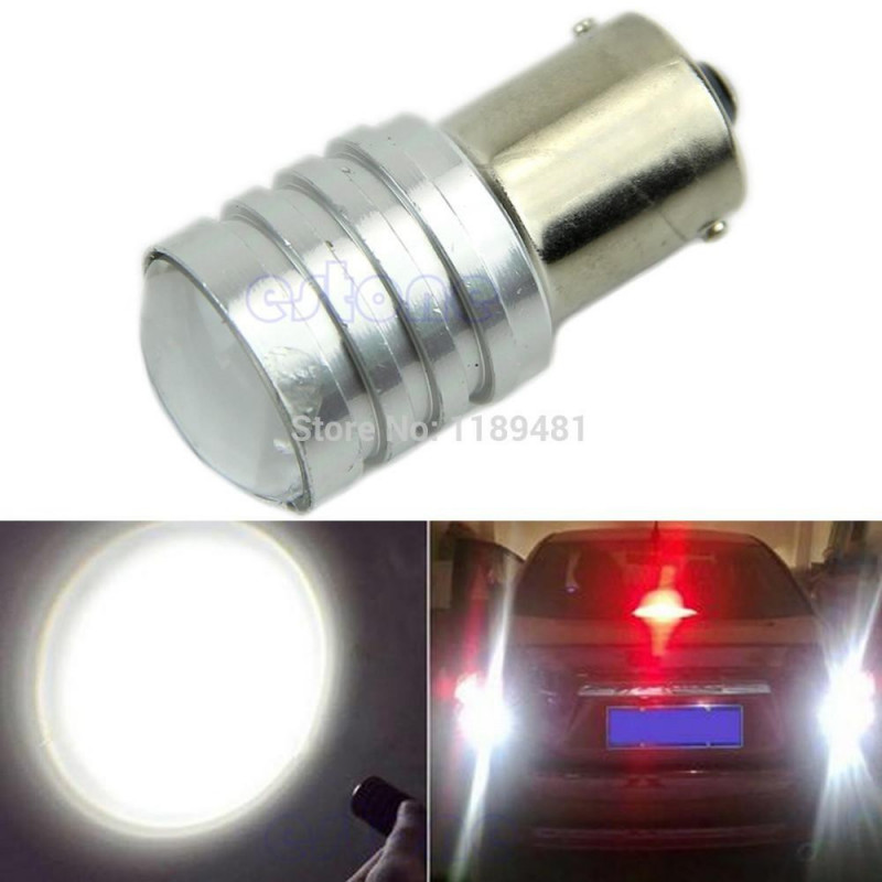 Vit 1156 Ba15s P21w Hög Kraft Cree Q5 Led Bil Glödlampa Omvänd Ljus 12v