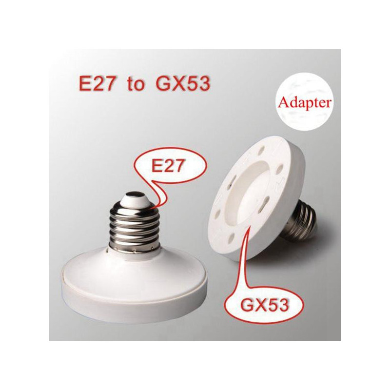 E27 Till Gx53 Bas Skruva Led Lampa Glödlampa Hållare Adapter Uttag Omvandlare