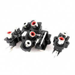 Cnim 5pcs Pcb Montera 2 Placera Stereo Audio Video Jack Rca Kvinna Connector