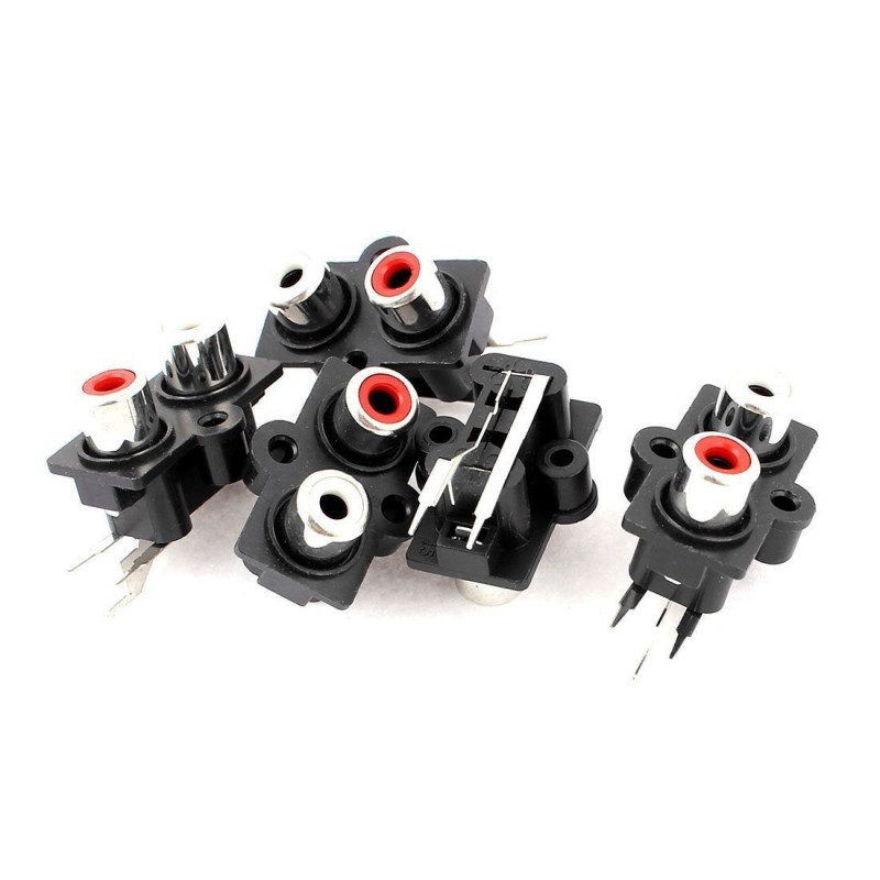 Cnim 5pcs Pcb Montera 2 Placera Stereo Audio Video Jack Rca Kvinna Connector