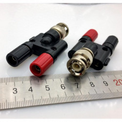 Bnc Manlig Till Tvilling Banan Jack Kvinna Koaxial Adapter 4mm Banan Till Bnc Connector Omvandlare