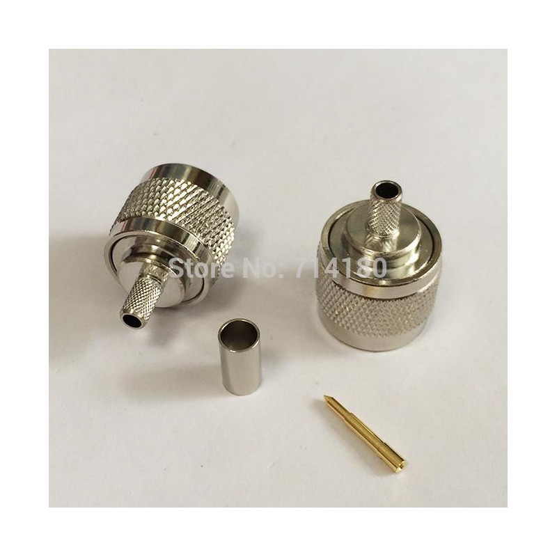Rf Adapter N Typ Connector Manlig Plugg Crimp För Rg58 Lmr195 Kabel Rakt Ssist