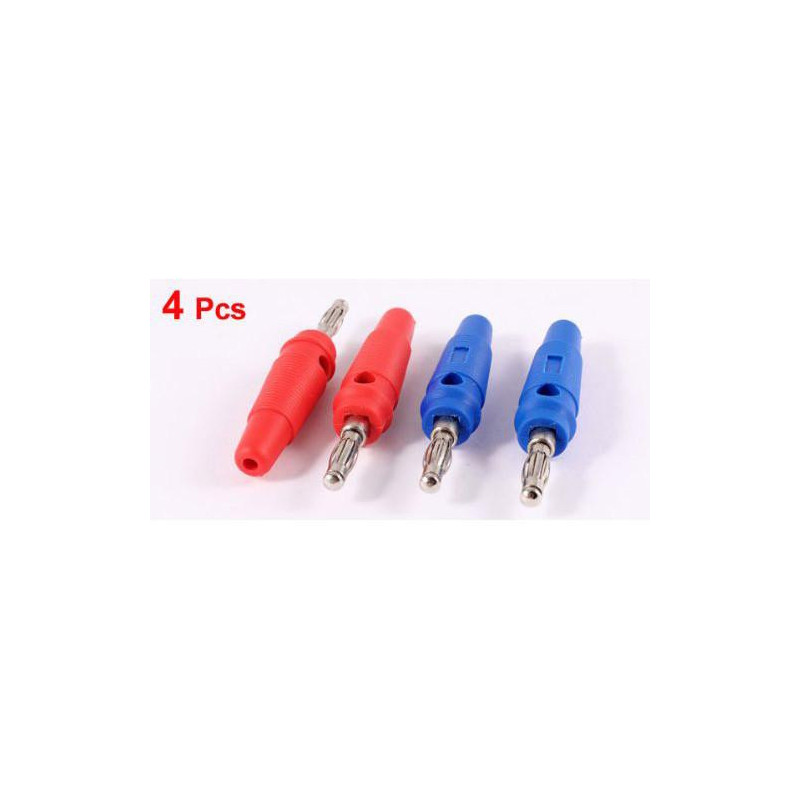 Mylb4 St 3mm Audio Högtalare Tråd Kabel Connector Adapter Skruva Banan Plugg Röd Blå