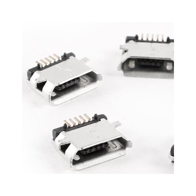 5 St Micro Usb Typ B Kvinna Uttag 180 Grad Smd Smt Jack