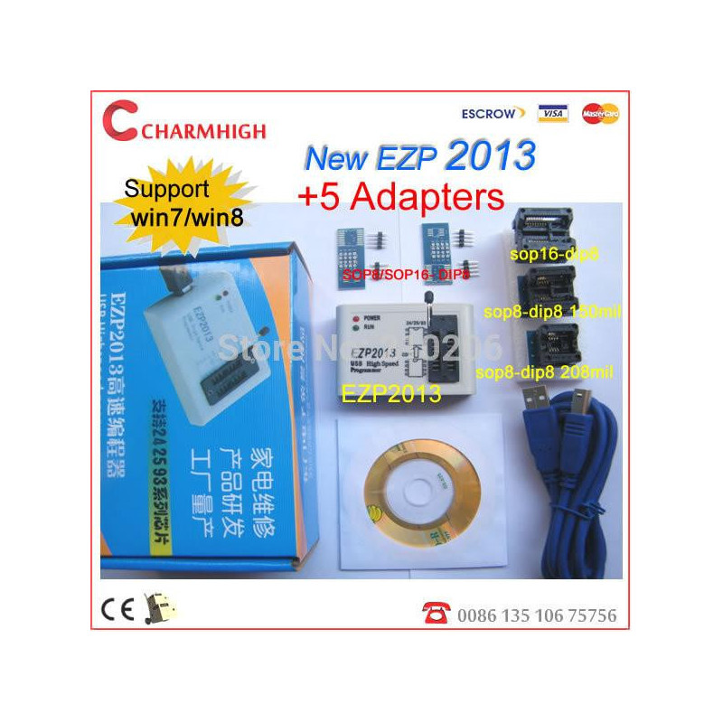 Full Uppsättning Ezp2013 5 Adaptrar Uppdaterad Från Ezp 2010 Ezp2011 25t80 Bios Hög Fart Usb Spi Ogrammerare
