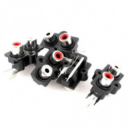 5pcs Pcb Montera 2 Placera Stereo Audio Video Jack Rca Kvinna Connector