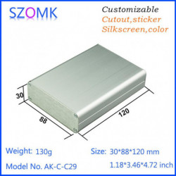1 St Aluminium Låda Förstärkare Fall 30 X 88 X 120mm Elektronik Aluminium Distribution Låda Szomk