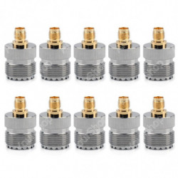 10 St Adapter So239 Uhf Kvinna Jack Till Sma Kvinna Rf Connector Rakt Guld Plating Nickel Plating Ptfe