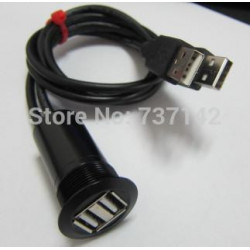 22mm Montering Diameter Metall 2x Usb2 0 Kvinna En Manlig En 2x60cm Ledningar