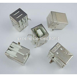 50st B Typ Usb Jack Kontakt Skrivare Hamn Kvinna Uttag Höger Vinkel Pcb Connector Db90