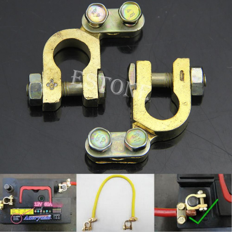 2pack Ersättning Bil Bil Batteri Terminal Klämma Clips Mässing Connector