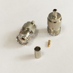 Uhf Kvinna Jack So239 Rf Lirka Connector Crimp Rg58 Rg142 Rg400 Lmr195 Rakt Nickelpläterad Ssist