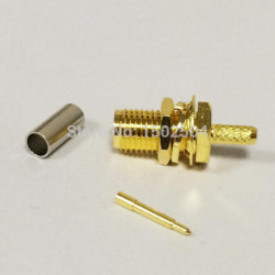 Rpsma Kvinna Jack Nöt Rf Lirka Connector Crimp Rg316 Rg174 Lmr100 Rakt Guldpläterad Ssist