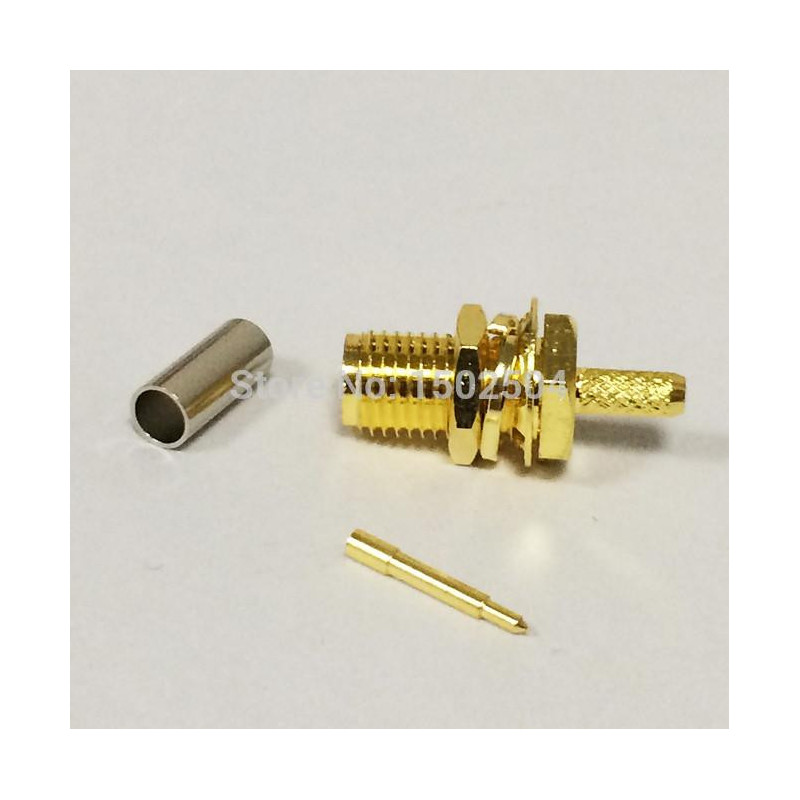 Rpsma Kvinna Jack Nöt Rf Lirka Connector Crimp Rg316 Rg174 Lmr100 Rakt Guldpläterad Ssist