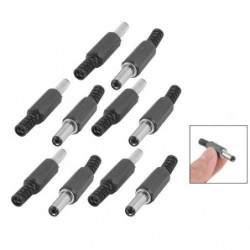 Jfbl 10 X Svart Plast Omslag 2 1x5 5mm Manlig Likström Kraft Plugg Jack Connector