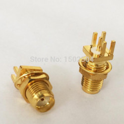 1 St Sma Kvinna Jack Nöt Rf Lirka Connector För Slutet Lansera Pcb Kabel Rakt Guldpläterad Ssist
