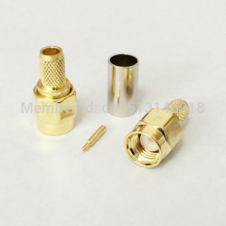 1 St Sma Manlig Plugg Rf Lirka Connector Crimp För Rg142 Rg400 Lmr195 Rg58 Kabel Connector Rakt Guldpläterad