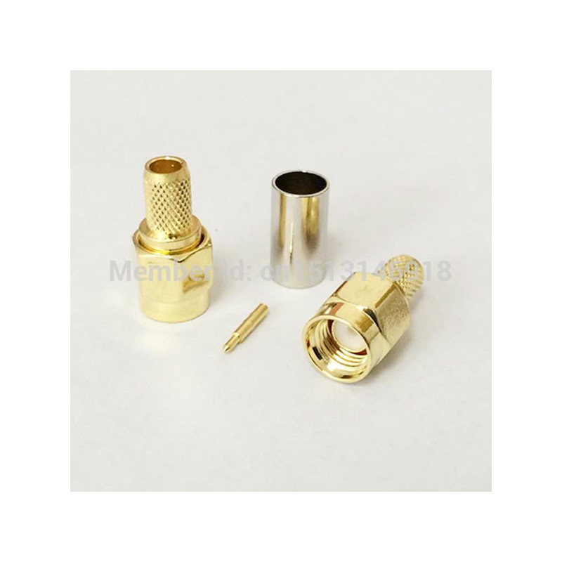 1 St Sma Manlig Plugg Rf Lirka Connector Crimp För Rg142 Rg400 Lmr195 Rg58 Kabel Connector Rakt Guldpläterad