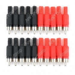 20 St Rca Plugg Löda Typ Audio Kabel Connector Röd Och Svart