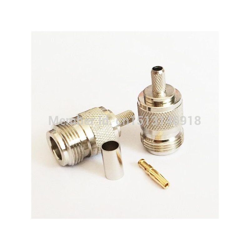 1 St N Kvinna Jack Rf Lirka Connector Crimp Rg58 Rg142 Rg400 Lmr195 Rakt Nickelpläterad Ssist