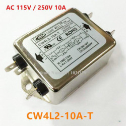 Cw4l210at Växelström 115v 250v 10a 50 60hz Enda Fas Kraft Emi Filtrera