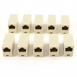 Wsfs 10 St Rj45 8p8c Dubbel Hamnar Kvinna Plugg Telefon Connector