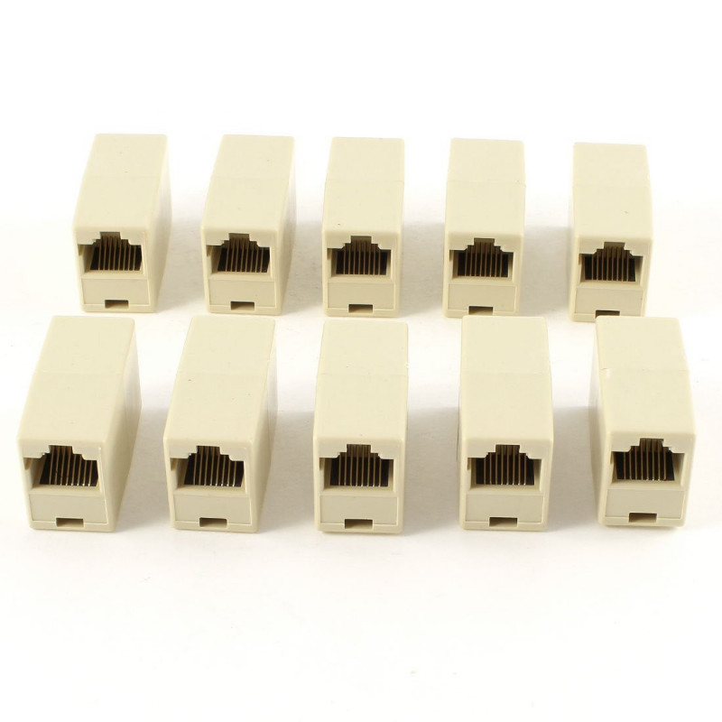 Wsfs 10 St Rj45 8p8c Dubbel Hamnar Kvinna Plugg Telefon Connector