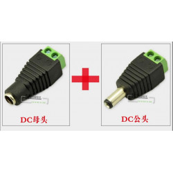 1 Par Manlig Kvinna 2 1mm X 5 5mm För Likström Kraft Jack Adapter Connector Plugg För Cctv Kamera
