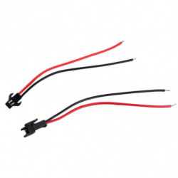 2pin Manlig Kvinna Connector Plugg Med Trådar Kablar För Led Remsa Lampa Förare