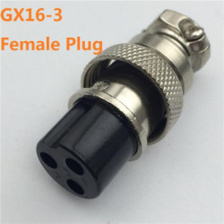 1 St Gx16 3 Stift Kvinna Cirkulär Flyg Plugg Diameter 16mm Tråd Panel Connector L81