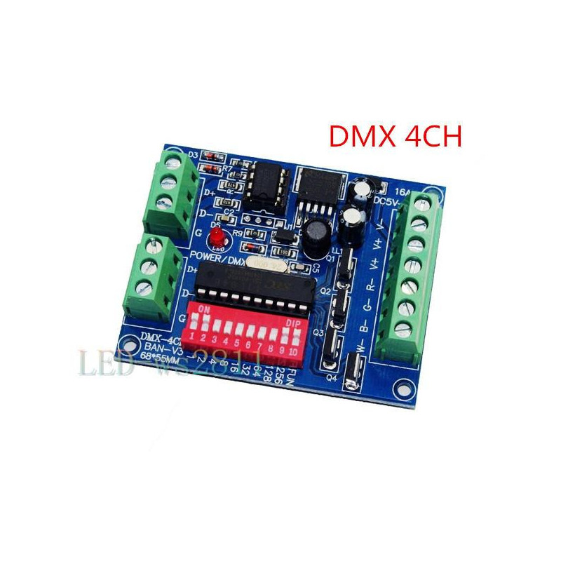 Ssist 4ch 4 Kanalisera Rgbw Lätt Dmx512 Dmx Avkodare Dimmer Kontroller Förare Dc5v24v För Led Remsa