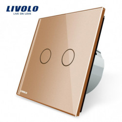 Livolo Gyllene Kristall Glas Växla Panel Eu Standard Vägg Växla Växelström 220 250v Vlc70213