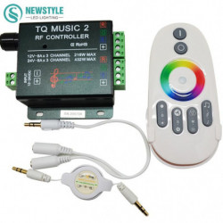 Dc12v 24v Rgb Led Kontroller Rf Musik Audio Kontrollera 18a 3 Kanalisera Tq Musik 2 För Smd 3528 5050