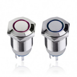 12v Metall Ängel Öga Led Bil Upplyst 16mm Skjuta På Knapp Växla I Stock
