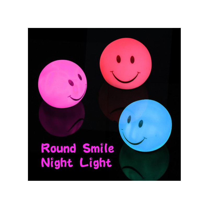 Het Färg Skiftande Led Natt Ljus Energi Sparande Magi Runda Leende Emoji Lampa Färgrik