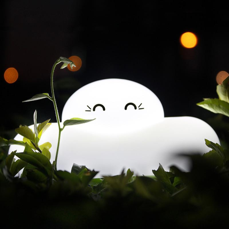 Söt Moln Formad Rör Sensor Led Natt Ljus Usb Laddningsbara Sängpos Trunc Lampa Bebis Rum Utomhus Levande