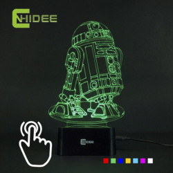 Cnhidee Usb Het 7 Färger 3d Lampara Natt Ljus Stjärna Wars R2d2 Robot Led Lampara Som Sovrum Luz Nocturna