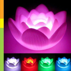 Mylb Färg Skiftande Led Lotus Blomma Romantisk Kärlek Humör Lampa Natt Ljus Bröllop Förmån Dekoration