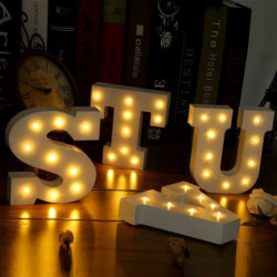 Trä 26 Brev Led Natt Ljus Festival Lights Fest Sovrum Lampa Vägg Hängande Fotografi Ornament Dekor