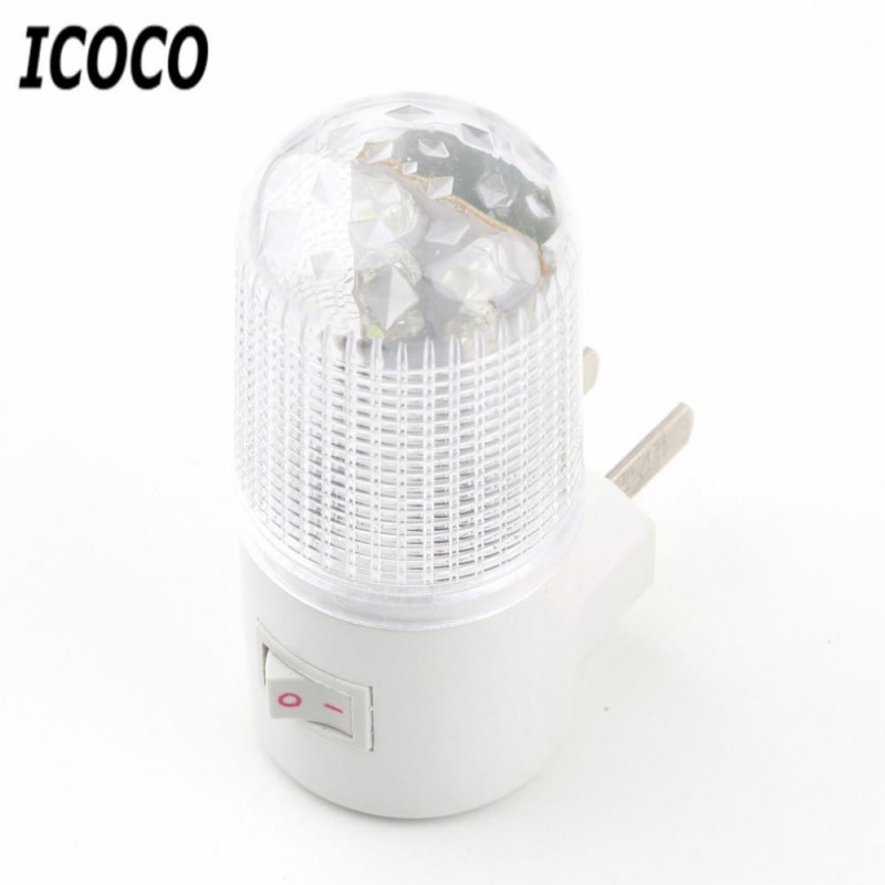Icoco 1 St Ssist 1w 4 Led Växelström Plugg Vägg Montering Sovrum Natt Ljus Lampa Energi Sparande Stock