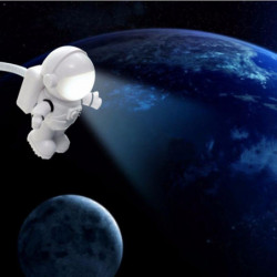 Mini Flexibel Spaceman Astronaut Usb Rör Abs Pcled Natt Ljus Vit Lampa För Dator Bärbar Dator Pc Anteckningsbok