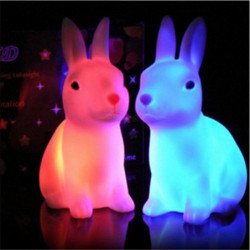 1 St Aste Led Natt Lampa Kanin Lampa Barn Ljus Förmån Leksak Rgb Färg Skiftande Konst Dekor Led Belysning