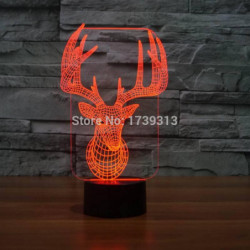 Fantastiska 3d Illusion älg Form Lampa Led Natt Lights För Dekoration Hushålls Som Högtider Födelsepos